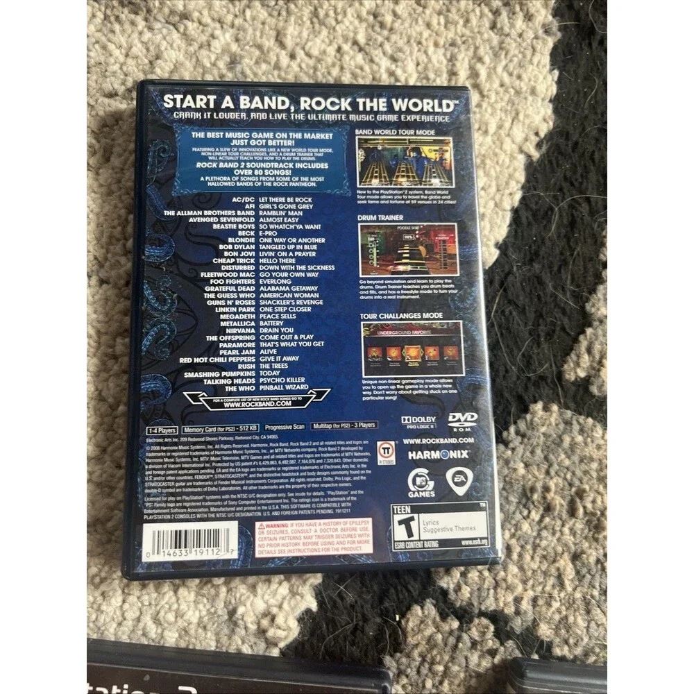 Rock Band,Rock Band 2 Track Pack 1 and 2 PlayStation 2 Bundle PS2 Complete